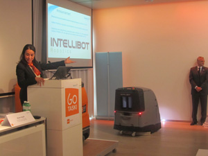 Diversey Care President, Dr. Ilham Kadri announces the acquisition of Intellibot Robotics at a special press conference in Zurich