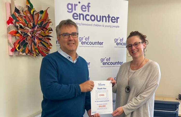 The CHSA makes £10,000 donation to Grief Encounter