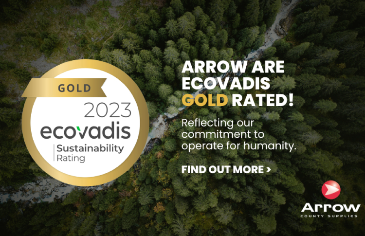 Arrow County Supplies announce they have successfully achieved EcoVadis Gold